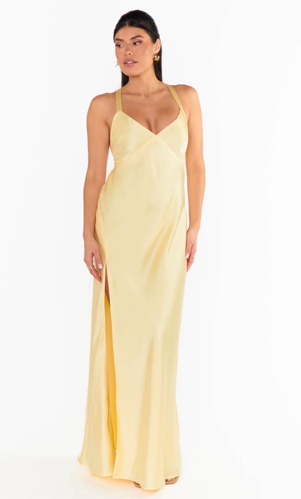 Show Me Your Mumu Anderson Maxi Dress Pale Yellow Size Large